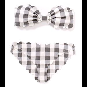 Marysia Antibes Grey/White Plaid Bikini XS